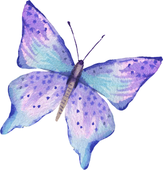 Watercolor lavender butterfly